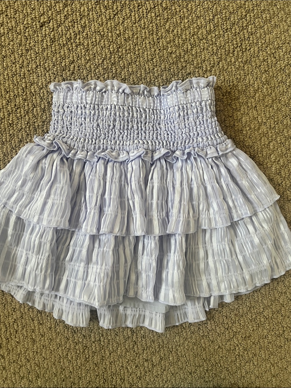 Katie J NYC Purple Tiered Smocked Skirt